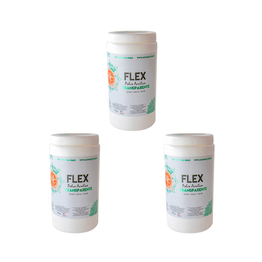 SET DE 3 POLVOS ACRILICOS TRANSPARENTES 32 OZ MC NAILS