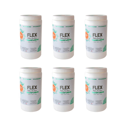 SET DE 6 POLVOS ACRILICOS TRANSPARENTES 32 OZ MC NAILS
