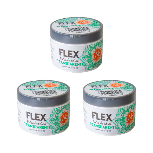 SET DE 3 POLVOS ACRILICOS TRANSPARENTES 2 OZ MC NAILS