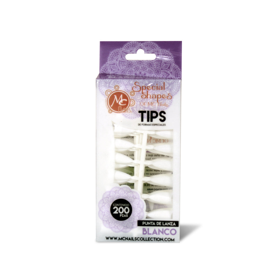TIPS SPECIAL SHAPES PUNTA DE LANZA 200 PIEZAS