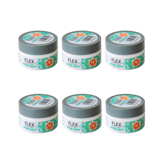 SET DE 6 POLVOS ACRILICOS TRANSPARENTES 1/2 OZ MC NAILS