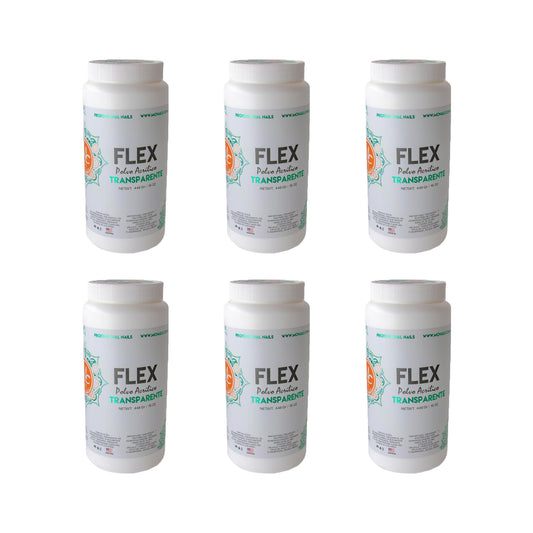 SET DE 6 POLVOS ACRILICOS TRANSPARENTES 16 OZ MC NAILS