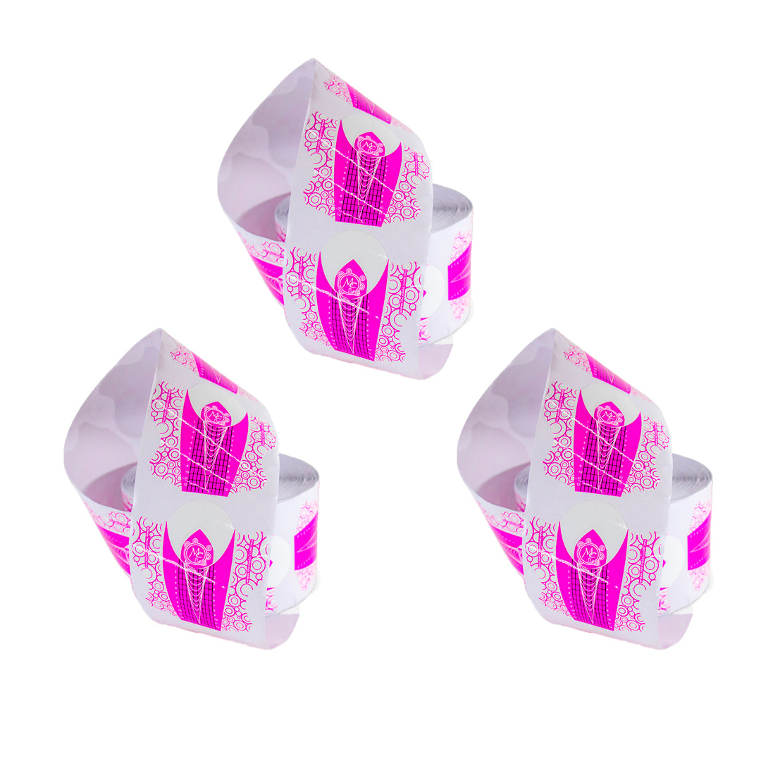 SET DE 3 FORMAS ROSA MC NAILS ROLLO 500 PZ