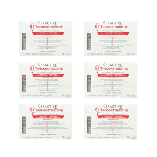 SET DE 6 KERACTIVE 911 RECONSTRUCTIVE AMPOLLETAS NUTRAPEL 15 ML C/12 PIEZAS