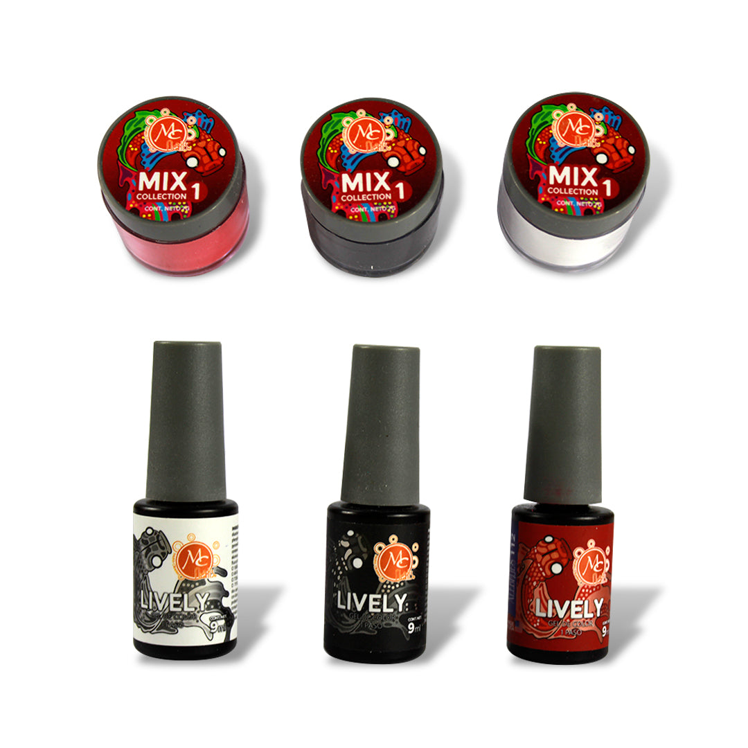 MIX DE GEL Y ACRILICO DEL MISMO TONO MC