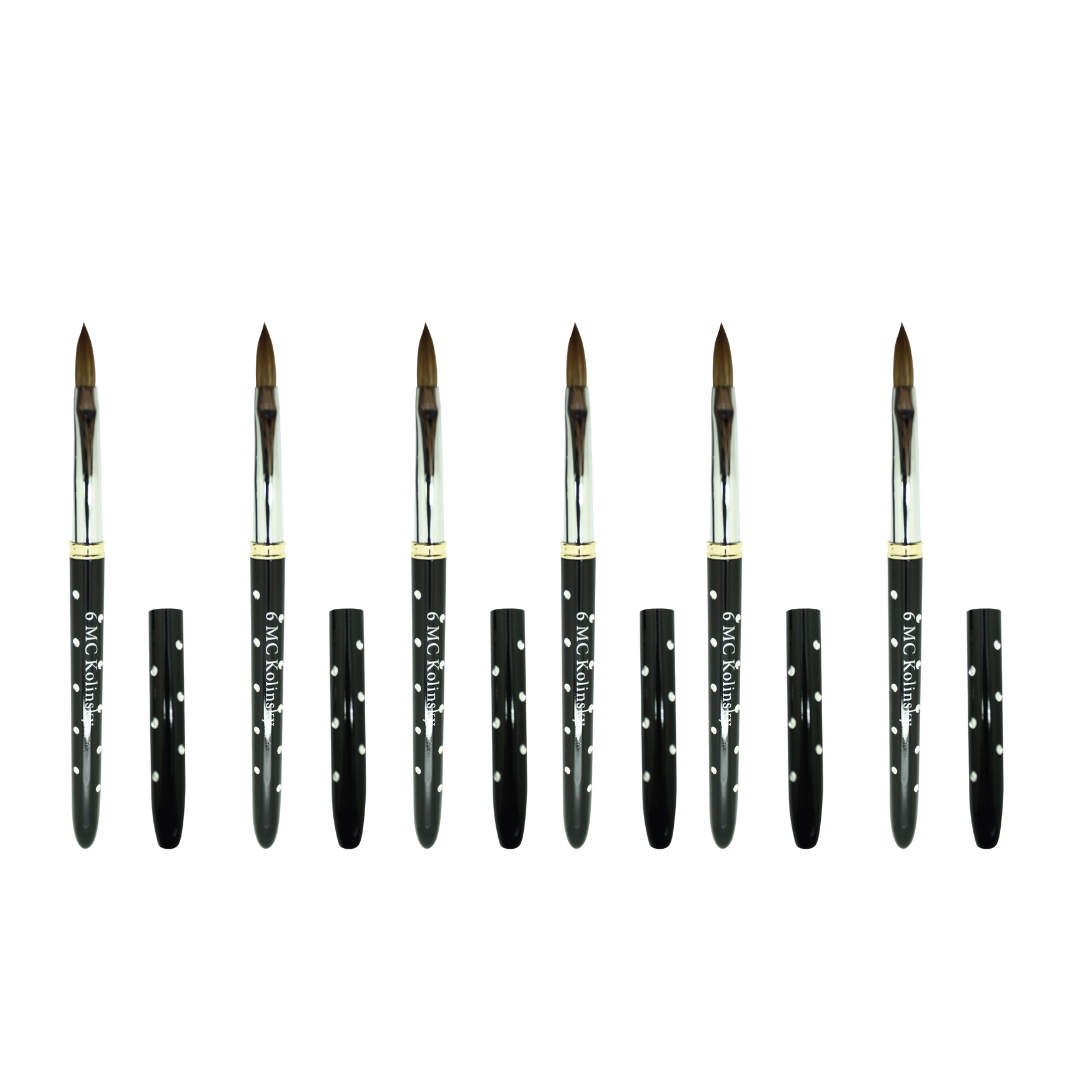 SET DE 6 PINCELES NEGRO SUPRIME KOLINSKY MC #6