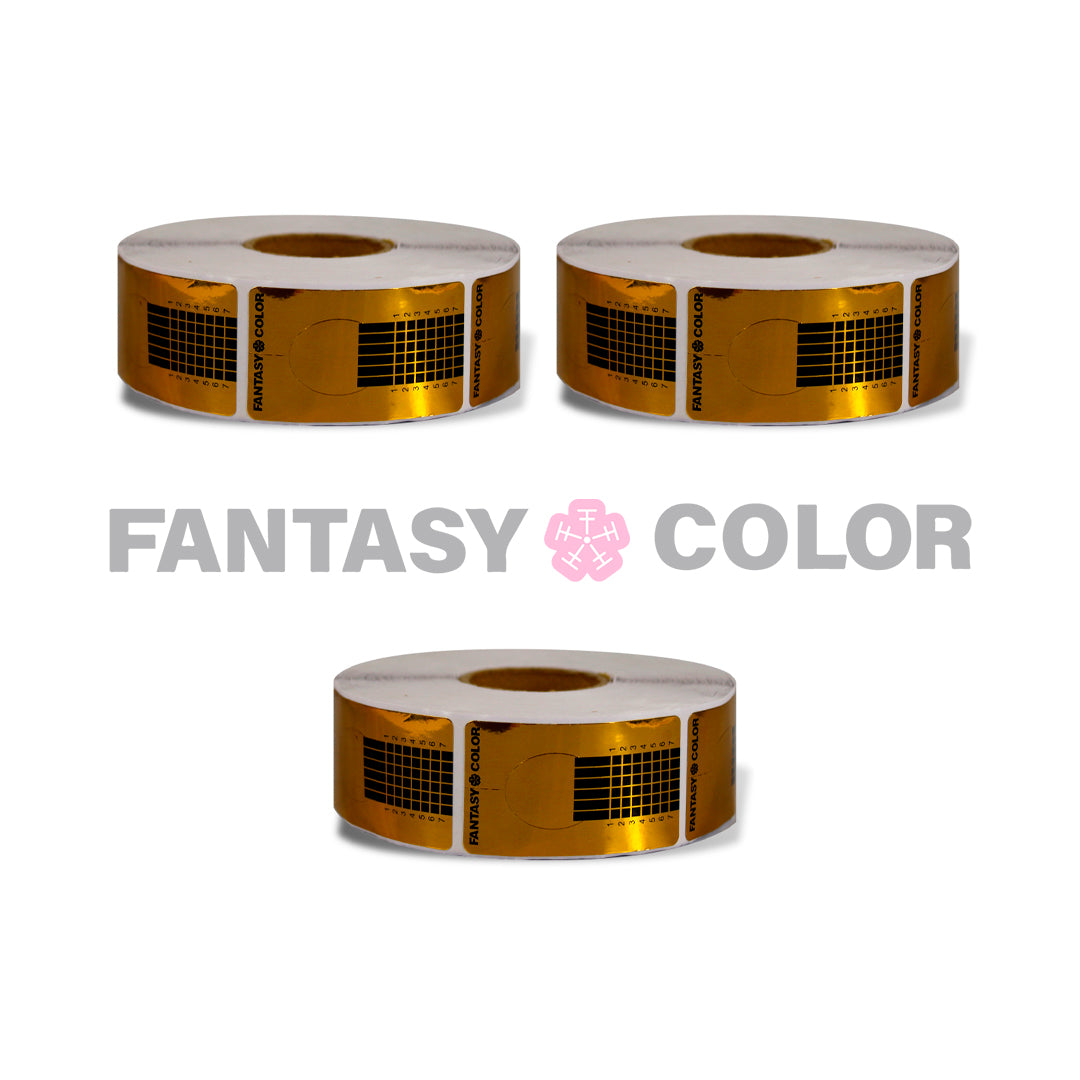 SET DE 3 FORMAS FANTASY COLOR DORADA ROLLO 500 PZ