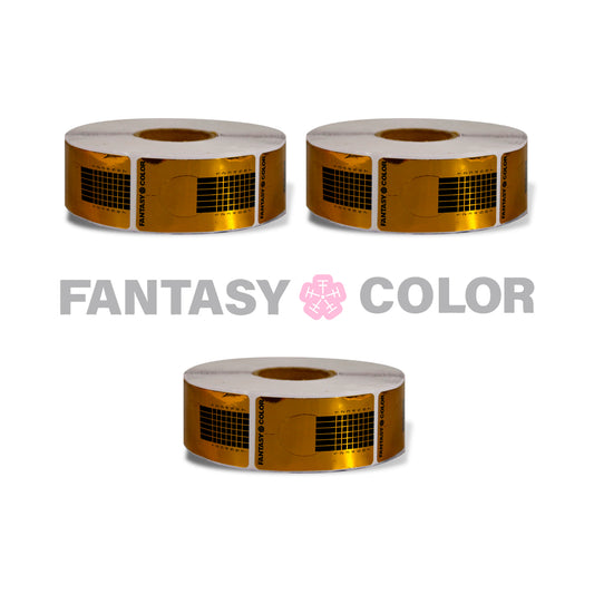 SET DE 3 FORMAS FANTASY COLOR DORADA ROLLO 500 PZ