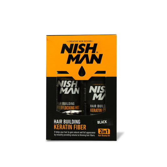 HAIR BUILDING KERATIN FIBER NISHMAN BLACK