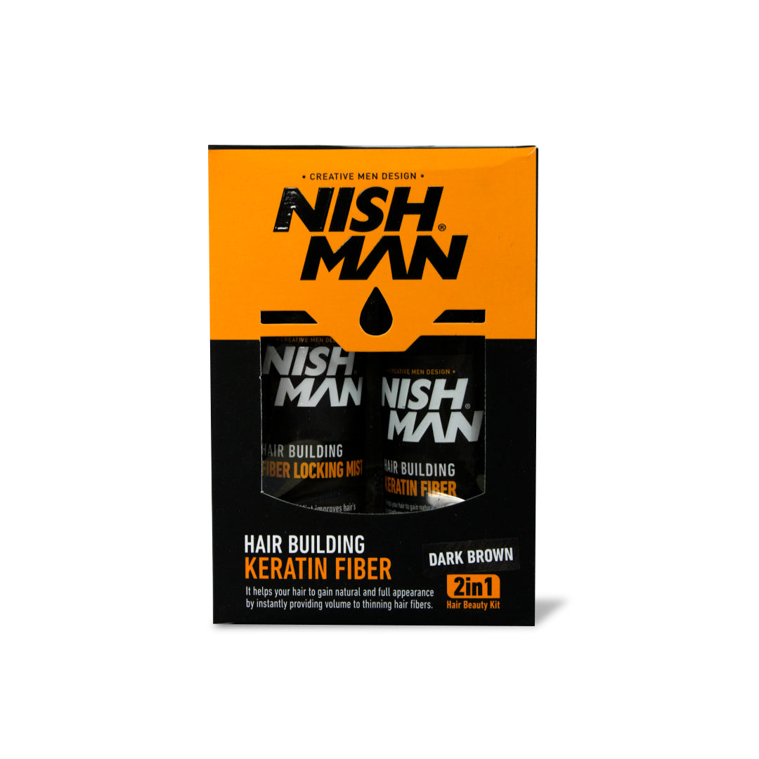 HAIR BUILDING KERATIN FIBER NISHMAN DARK BROWN Fantasy Color