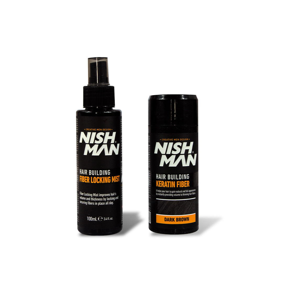 HAIR BUILDING KERATIN FIBER NISHMAN DARK BROWN