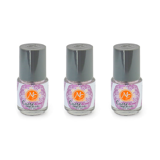SET DE 3 CUORE BOND- PRIMER SIN ÁCIDO MC NAILS