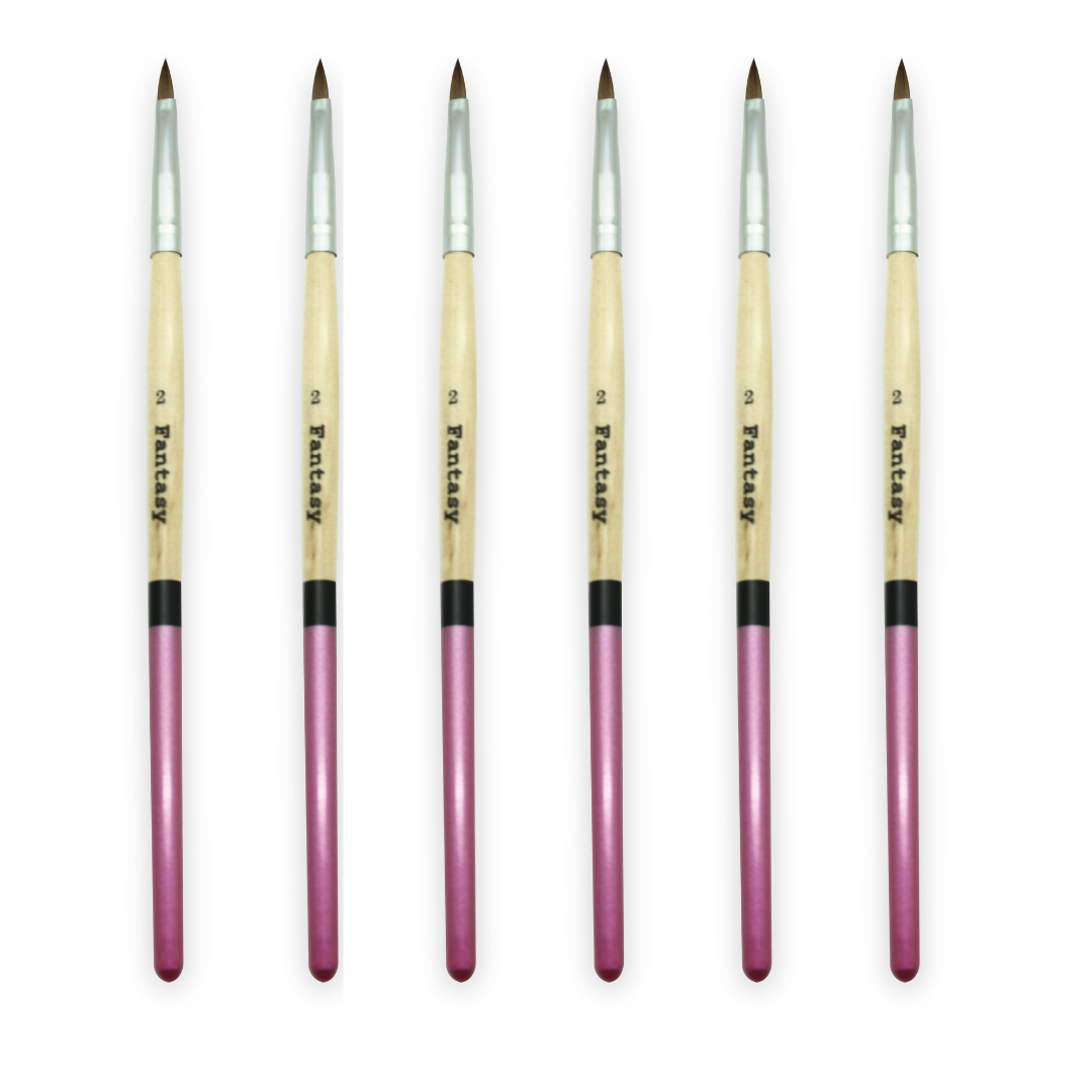 SET DE 6 PINCELES MADERA ROSA FANTASY #2