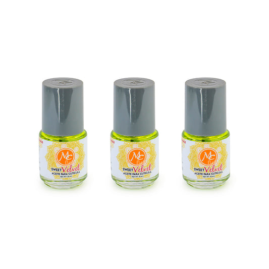 SET DE 3 SWEET VELVET- ACEITE PARA CUTICULA MC NAILS