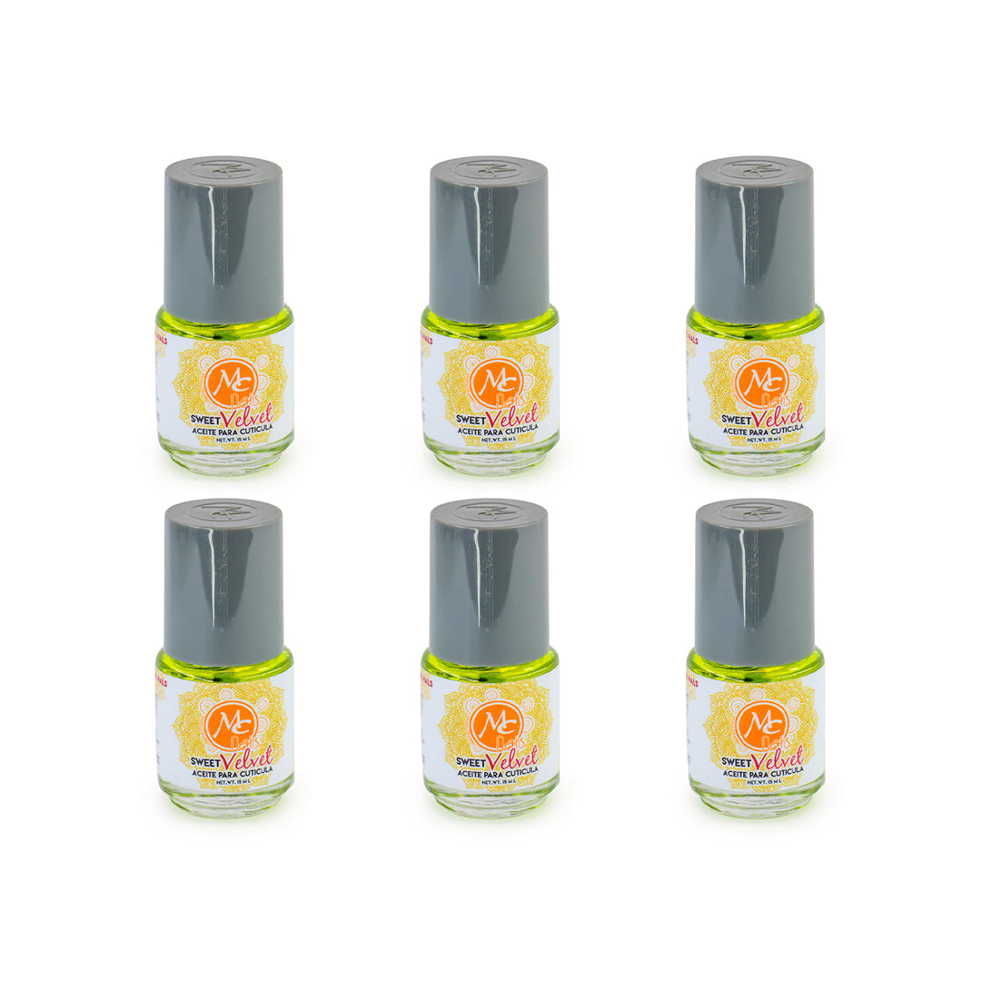 SET DE 6 SWEET VELVET- ACEITE PARA CUTICULA MC NAILS