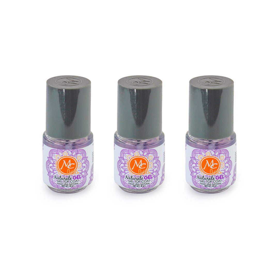 SET DE 3 NATURALE GEL-GEL TOP COAT MC NAILS
