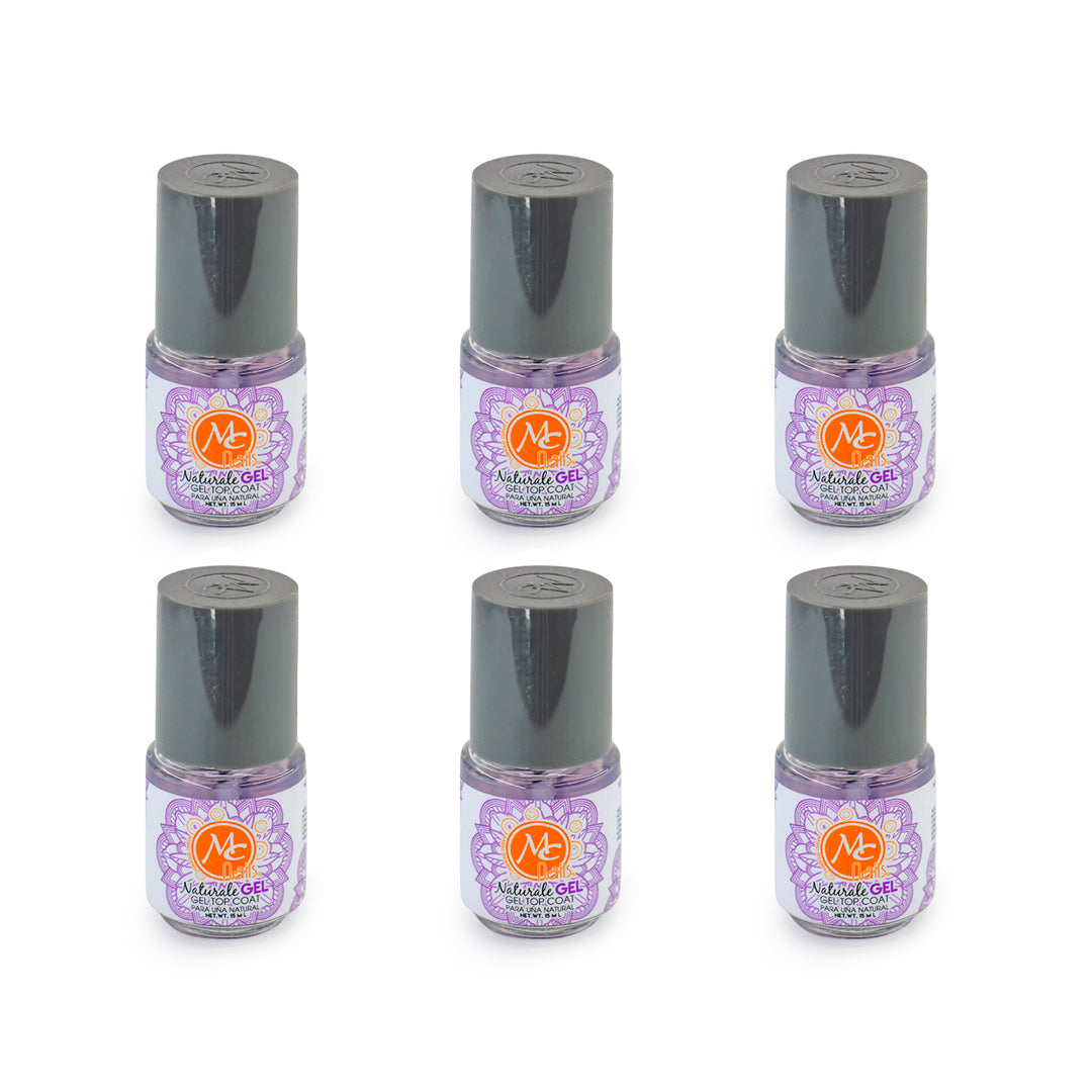 SET DE 6 NATURALE GEL-GEL TOP COAT MC NAILS