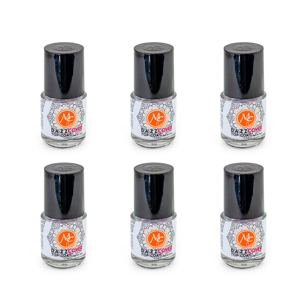 SET DE 6 DAZZ COVER TOP COAT MC NAILS