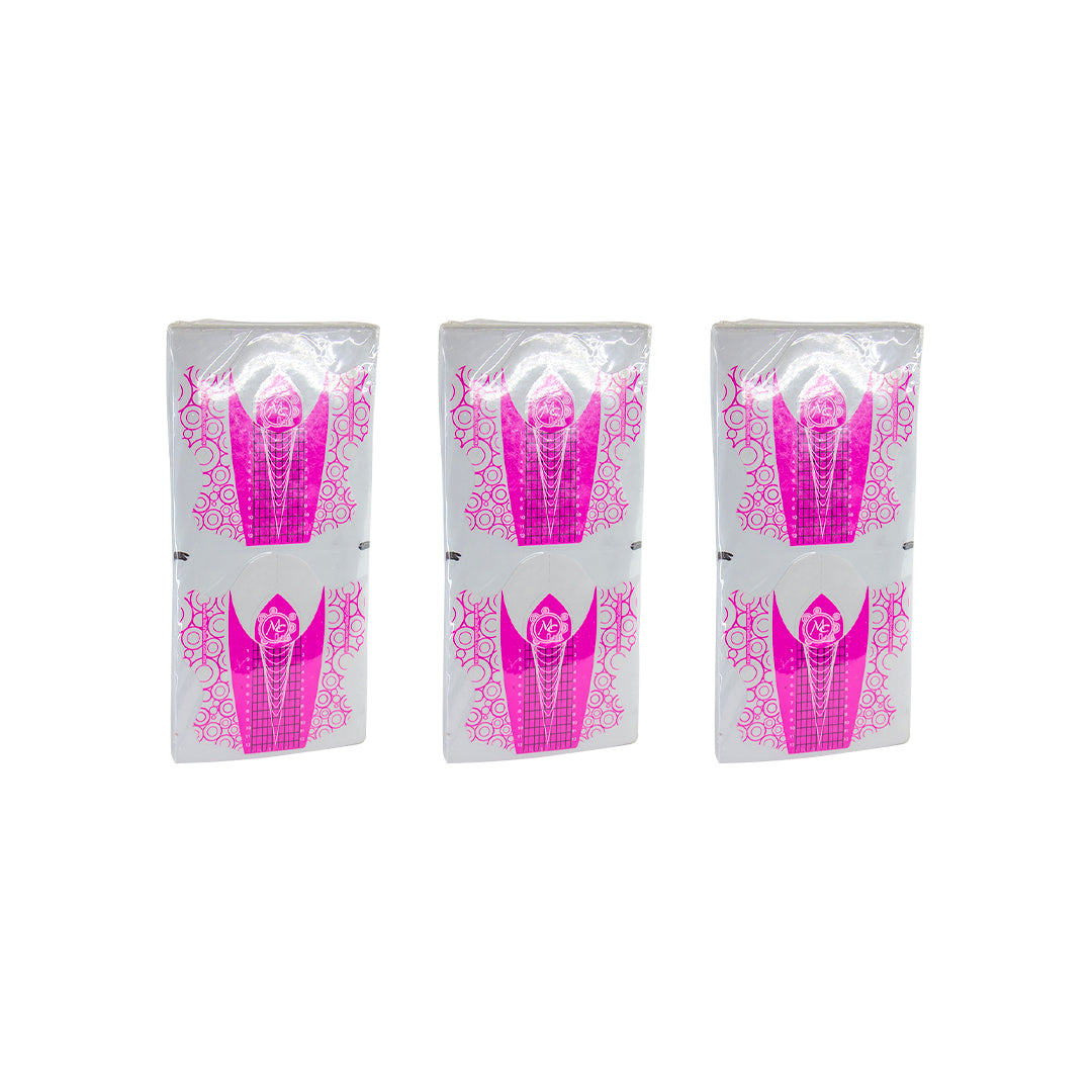 SET DE 3 FORMAS ROSA MC NAILS PAQUETES 100 PZ