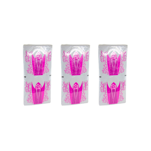 SET DE 3 FORMAS ROSA MC NAILS PAQUETES 100 PZ