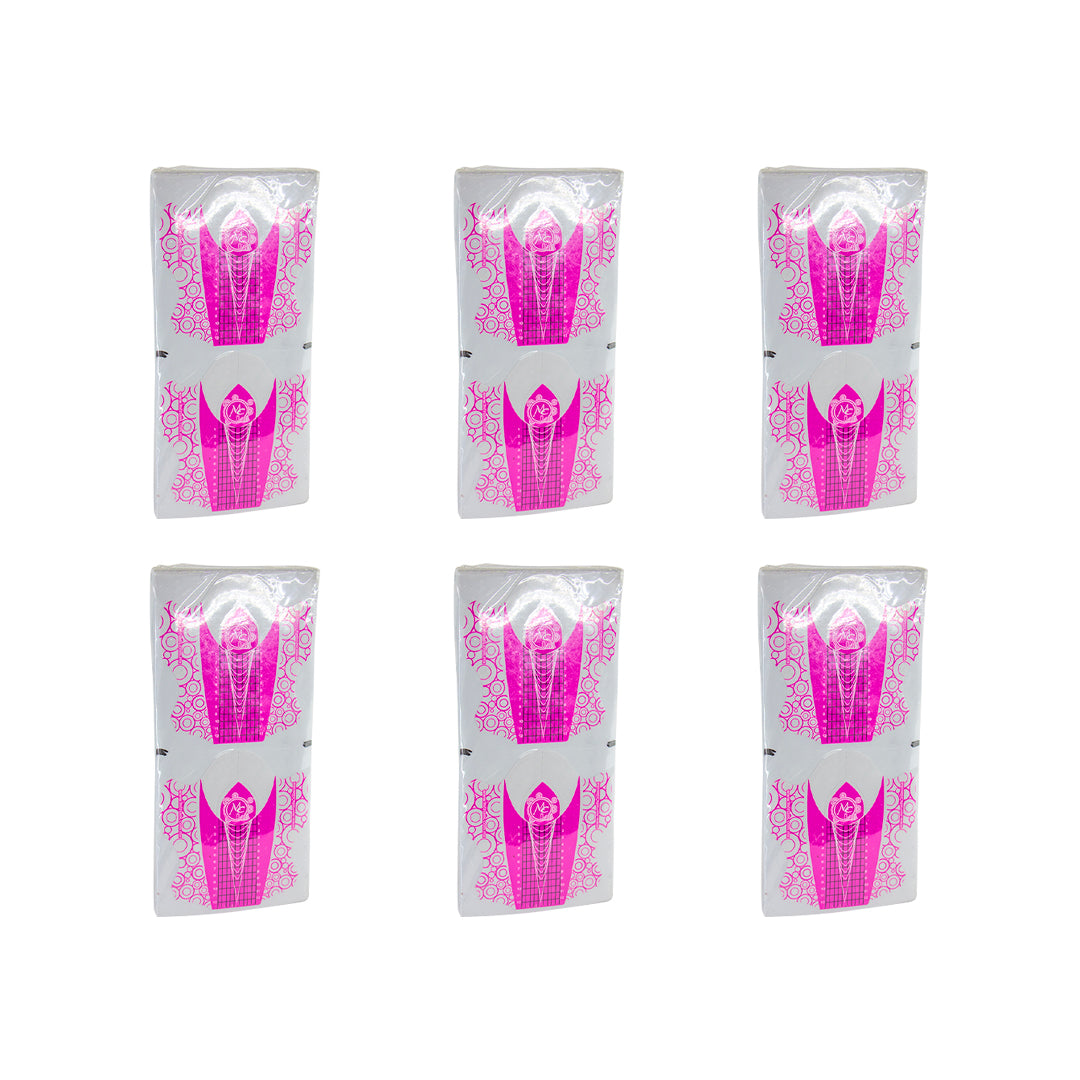 SET DE 6 FORMAS ROSA MC NAILS PAQUETES 100 PZ