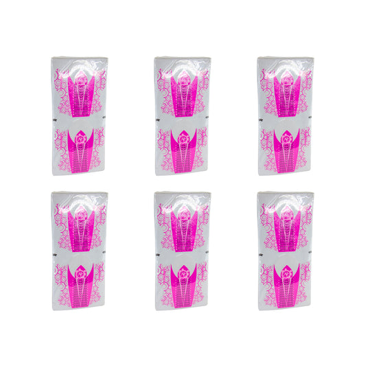 SET DE 6 FORMAS ROSA MC NAILS PAQUETES 100 PZ
