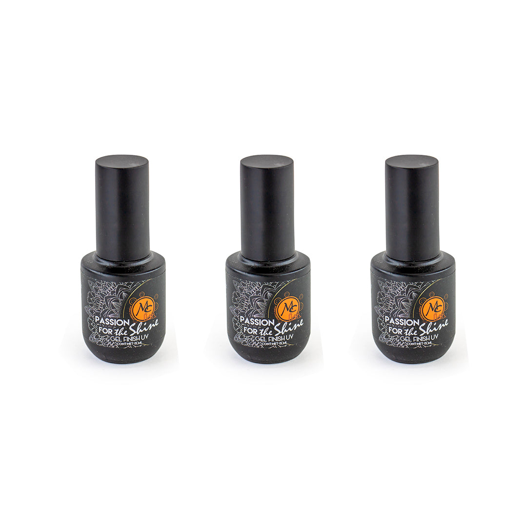 SET DE 3 PASSION FOR THE SHINE - GEL FINISH UV MC NAILS