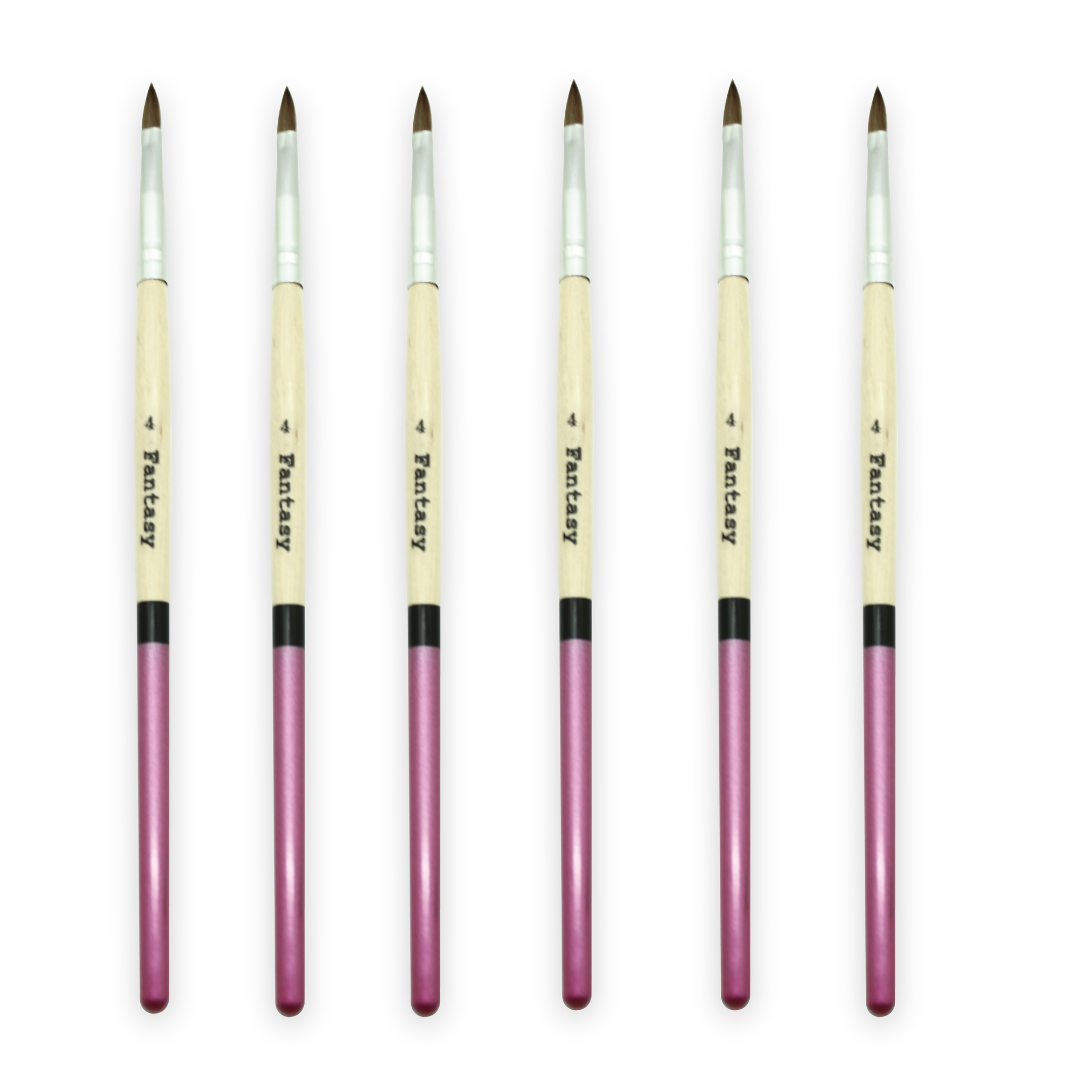 SET DE 6 PINCELES MADERA ROSA FANTASY #4