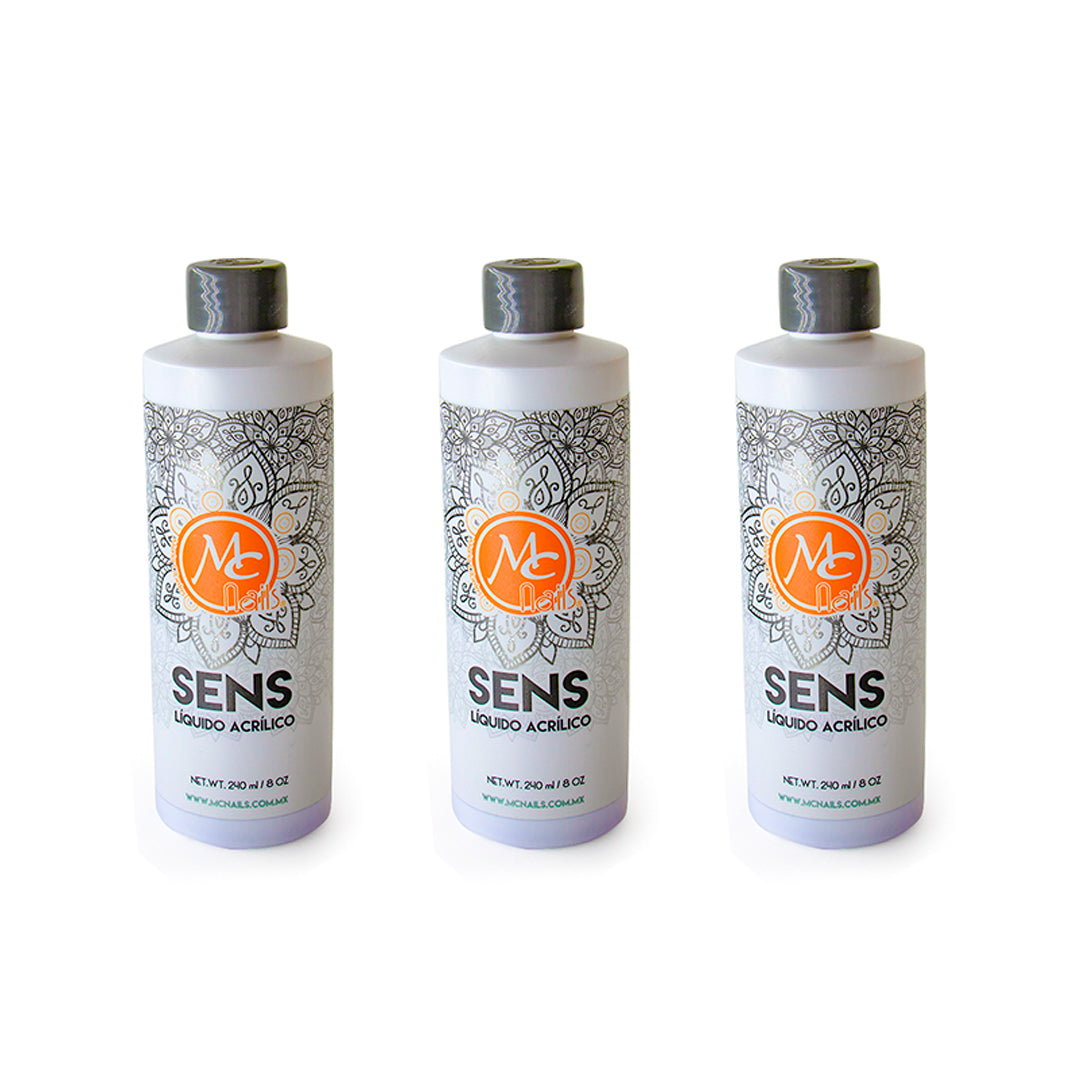 SET DE 3 LÍQUIDOS ACRÍLICO 8 OZ MC NAILS