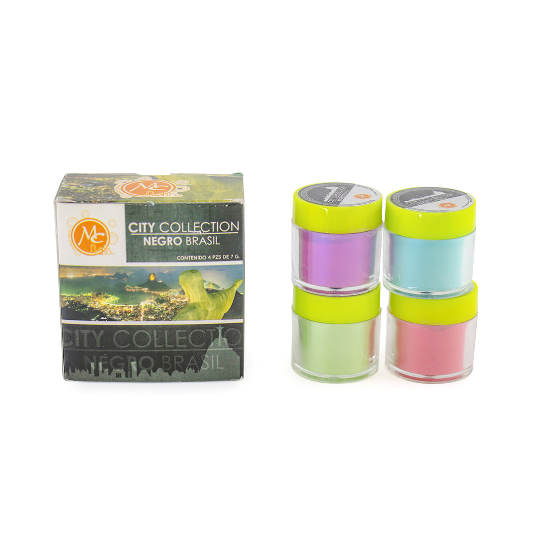 COLECCIÓN 4 ACRILICO NEGRO BRASIL MC NAILS