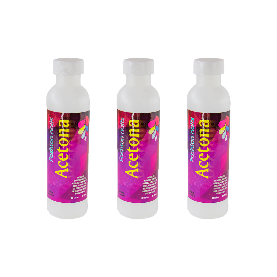 SET DE 3 ACETONAS PURA 125 ML