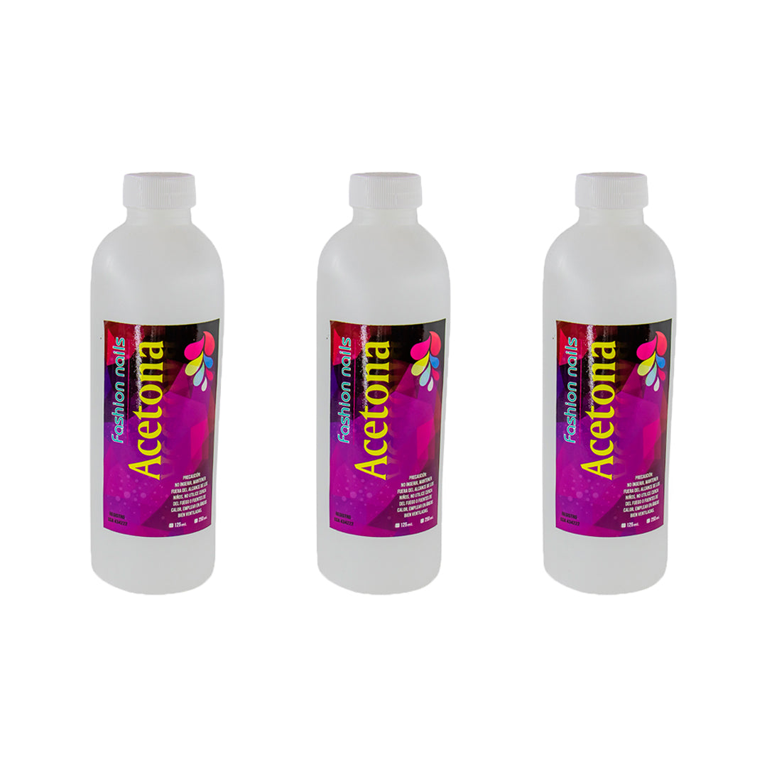SET DE 3 ACETONAS PURA 250 ML