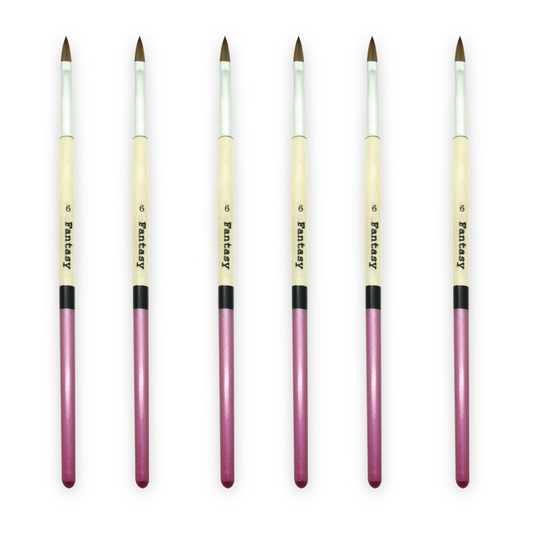 SET DE 6 PINCELES MADERA ROSA FANTASY #6