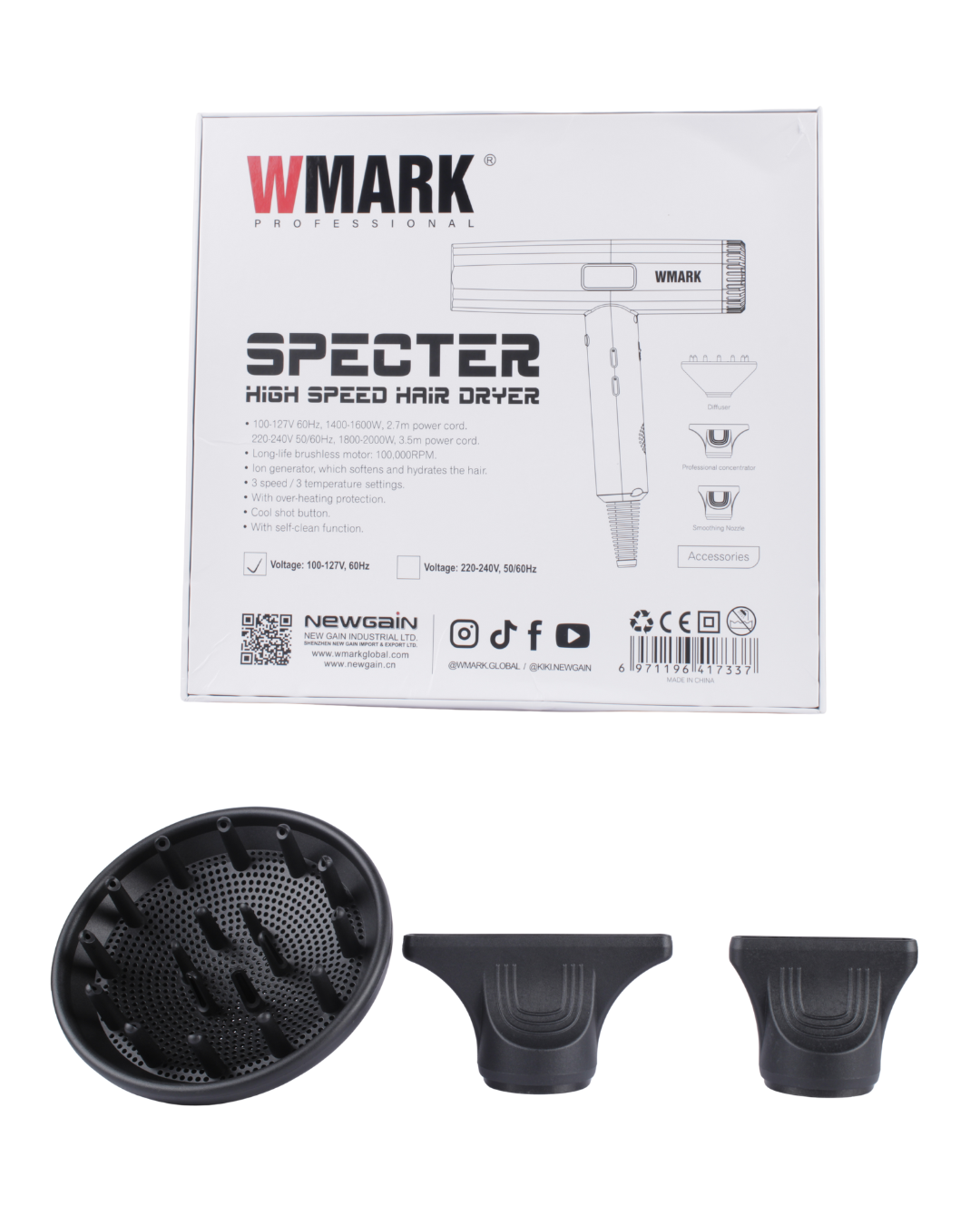 SPECTER HIGH SPEED HAIR DRYER NG-9106W WMARK