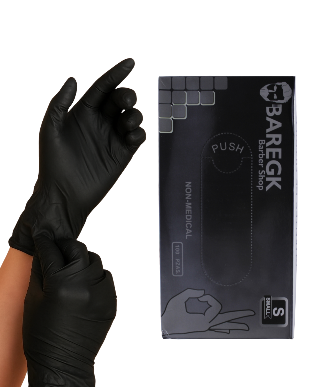 GUANTES DE NITRILO 100 PZ BAREGK - 5 COLORES