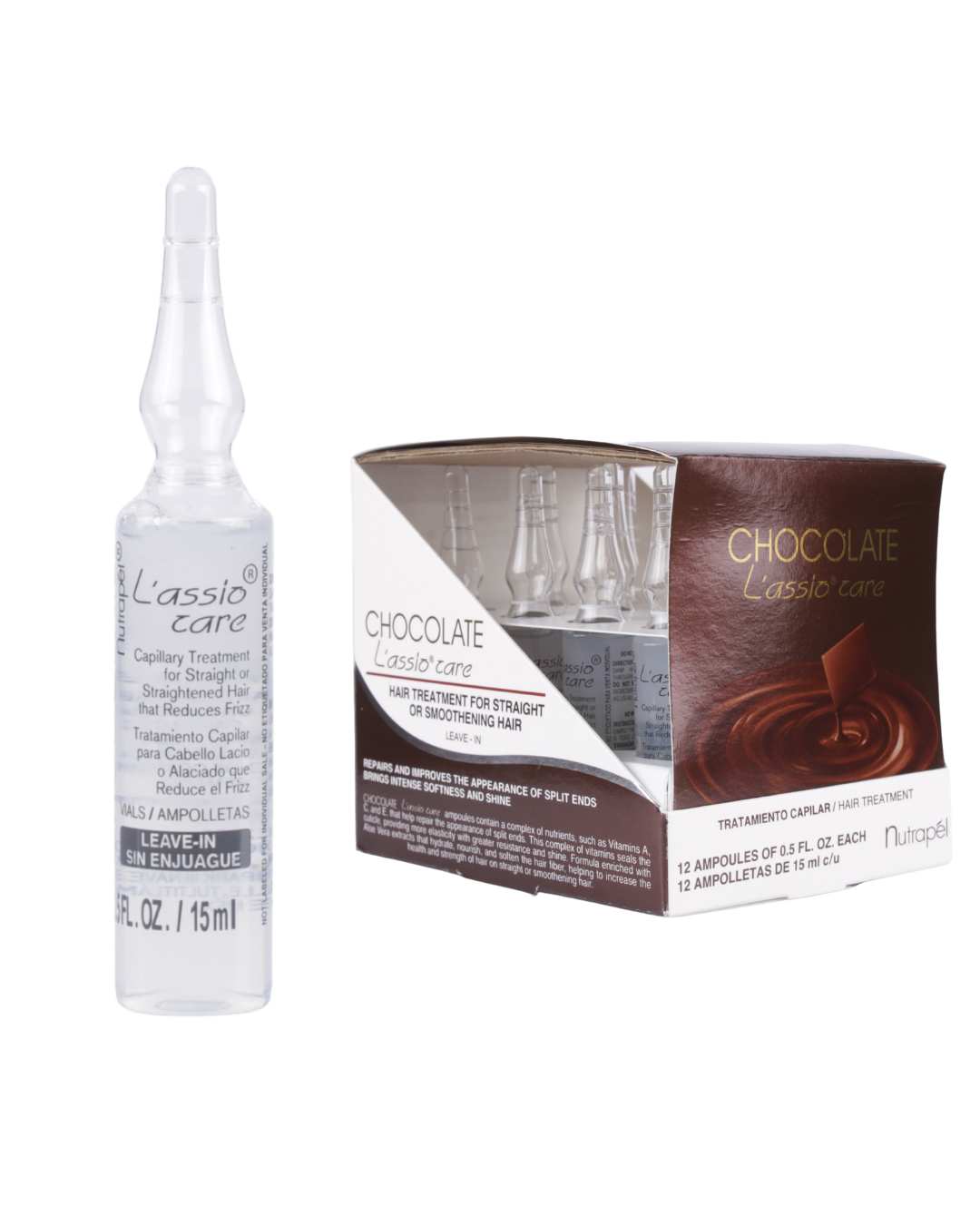 CHOCOLATE LÁSSIO AMPOLLETA NUTRAPEL 15 ML C/12 PIEZAS