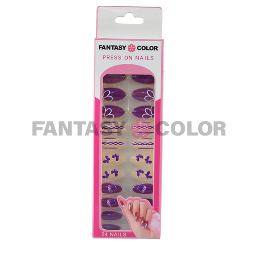 TIPS DECORADOS PRESS ON FANTASY COLOR - PUNTA ALMENDRA