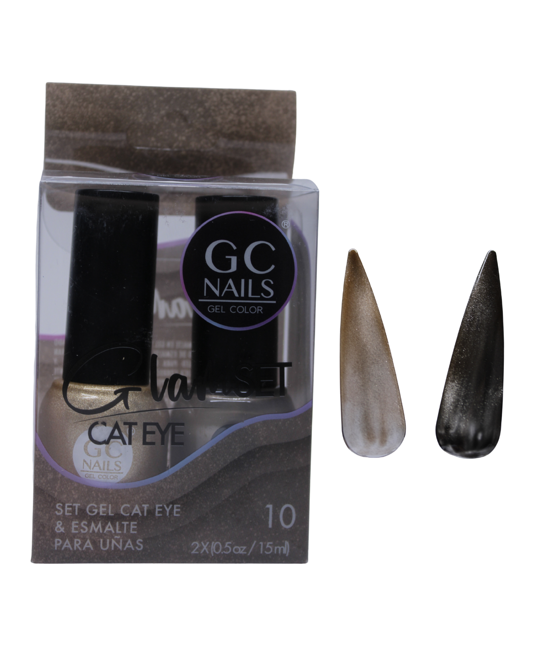 SET GEL CAT EYE Y ESMALTE GC NAILS - 16 VARIANTES