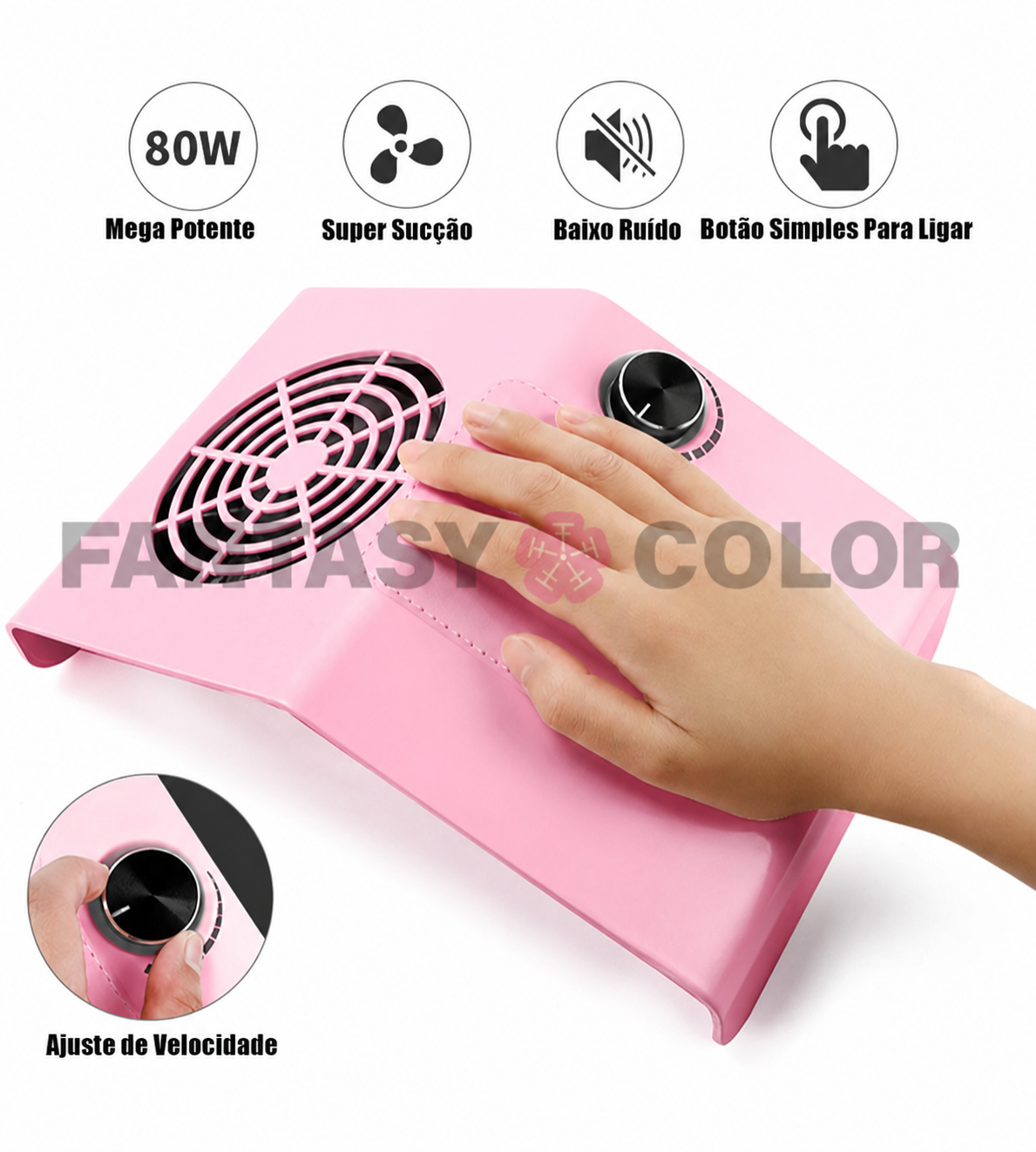 EXTRACTOR DE POLVO FANTASY COLOR- ROSA Y BLANCO