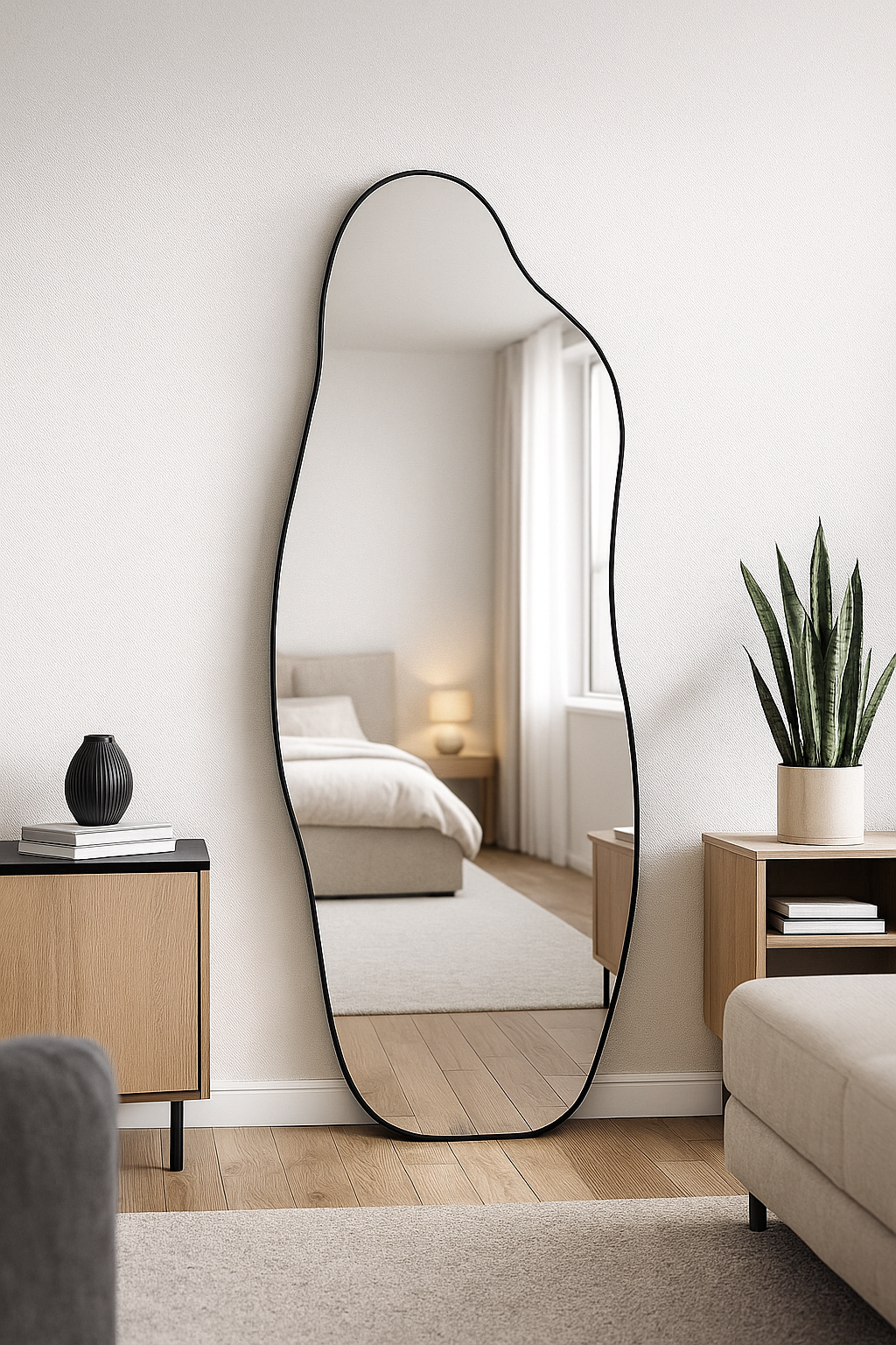 ESPEJO MINIMALISTA CURBO 1.60X60 D3-8210-5 DORADO Y NEGRO