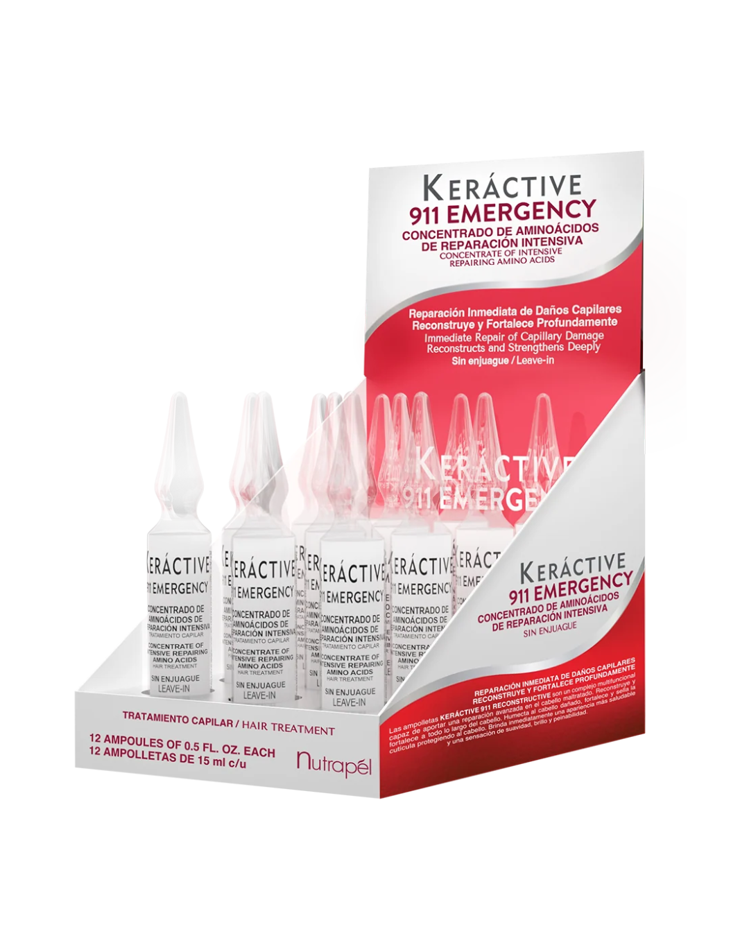 KERACTIVE 911 RECONSTRUCTIVE AMPOLLETA NUTRAPEL 15 ML C/12 PIEZAS
