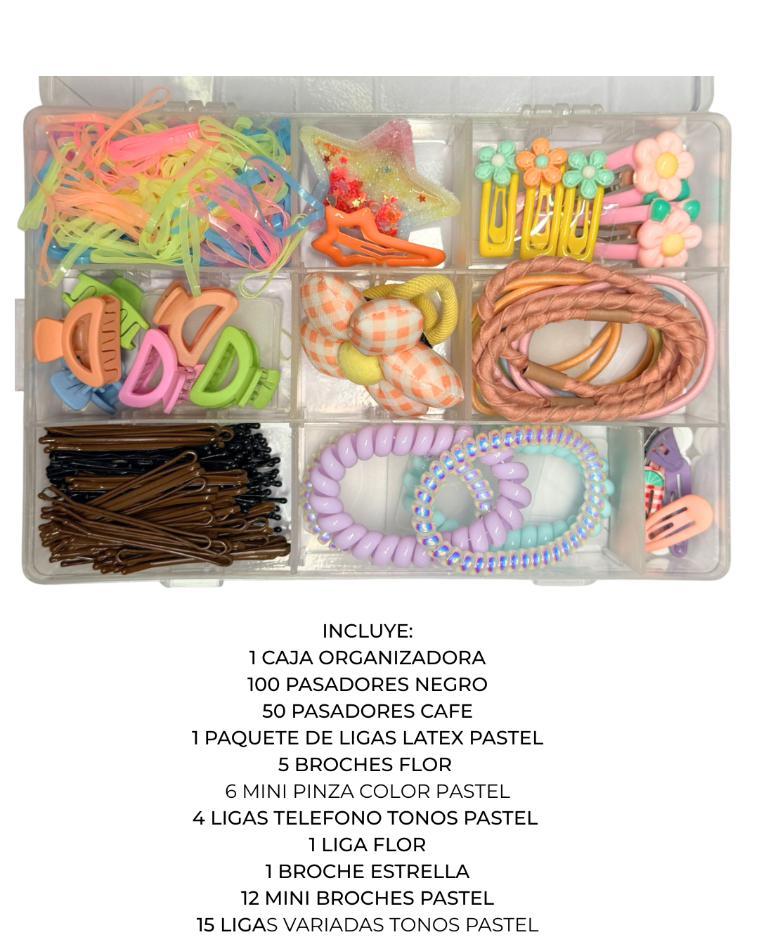 KIT NIÑA PEINADO PASTEL +100 PZ