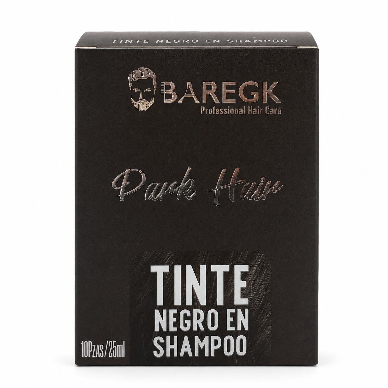 TINTE/SHAMPOO NEGRO O CAFÉ BAREGK  CAJA CON 10 piezas