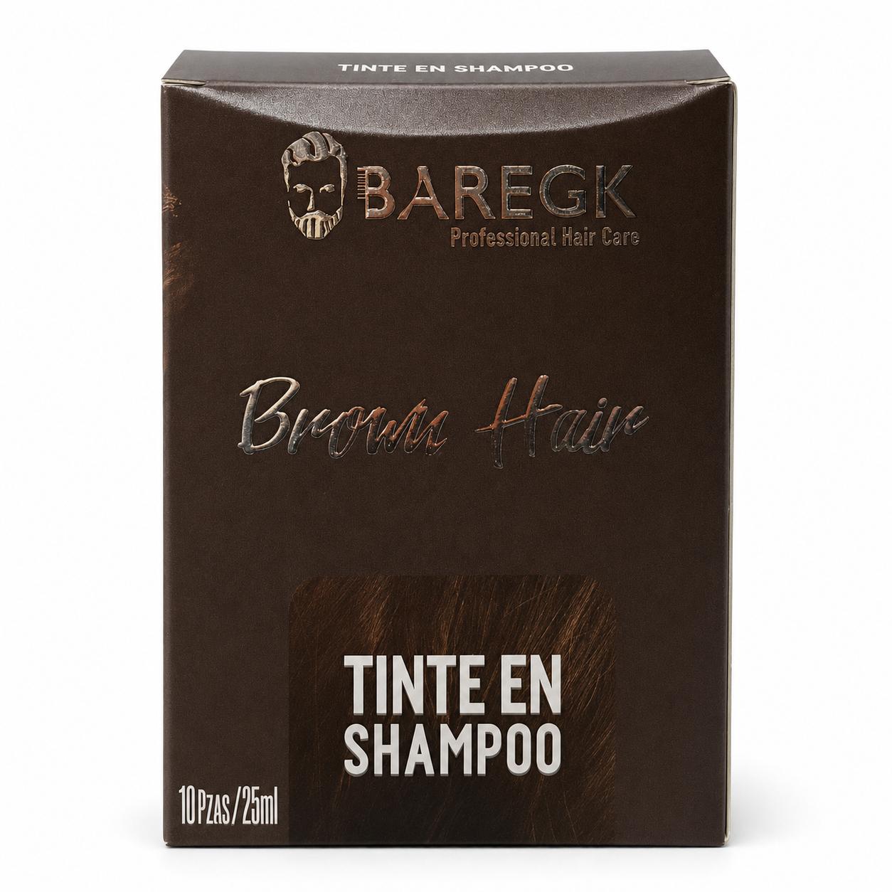 TINTE/SHAMPOO NEGRO O CAFÉ BAREGK  CAJA CON 10 piezas