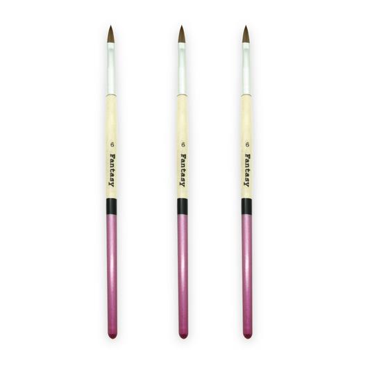 SET DE 3 PINCELES MADERA ROSA FANTASY #6